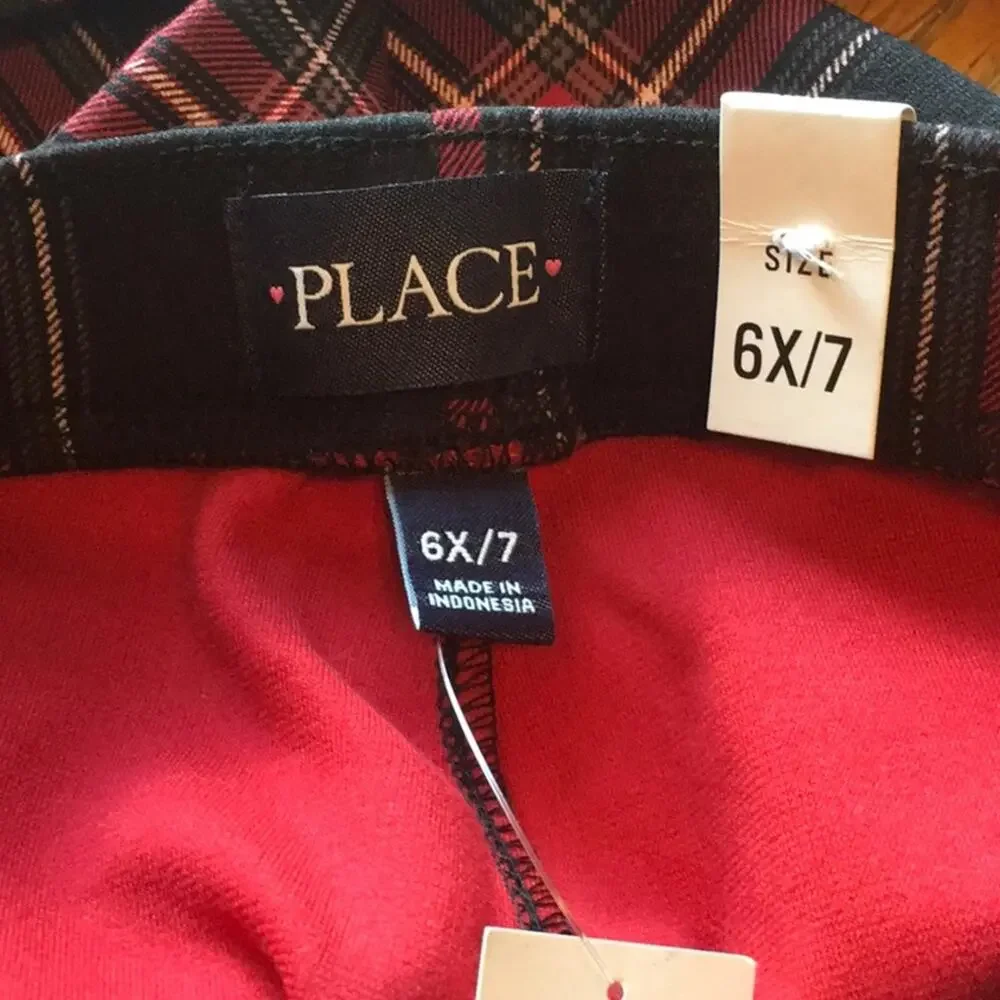 Girls Plaid Ponte Knit Pull On Jeggings